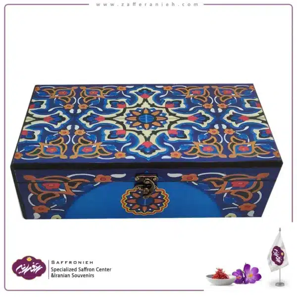 -طرح-کاشی-آبی؛ جعبه دمنوش طرح سنتی کد ZS15-06