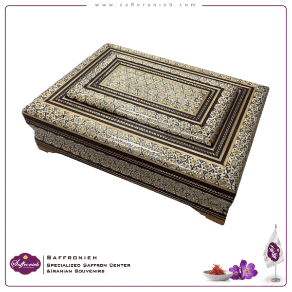 جعبه خاتم کاری زعفران مدل خاتون