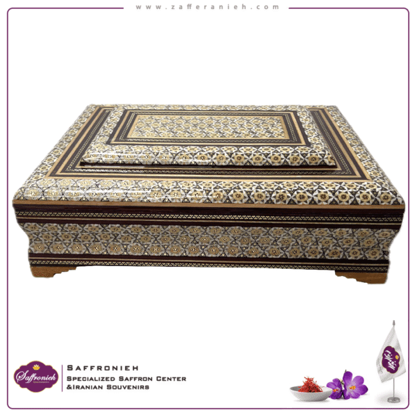 جعبه خاتم کاری زعفران مدل خاتون