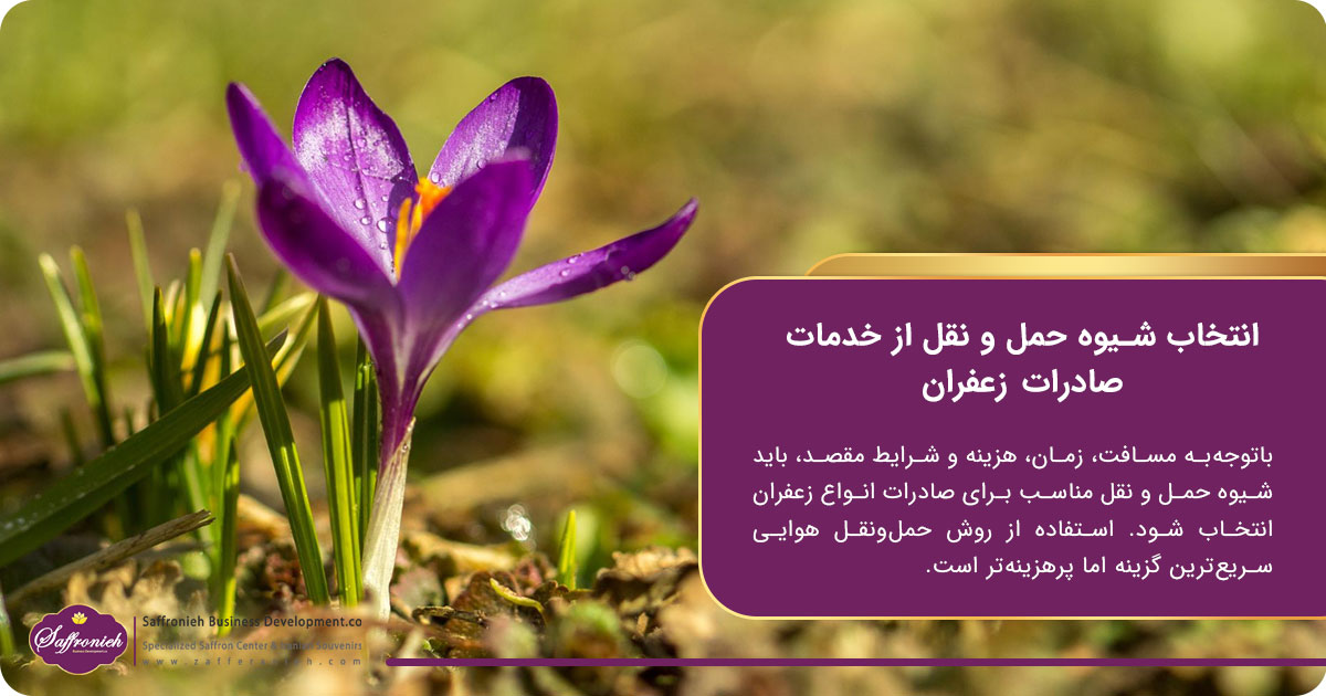 انتخاب شیوه حمل و نقل از خدمات صادرات زعفران