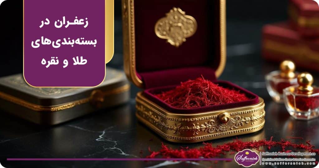 زعفران در بسته بندی های طلا و نقره